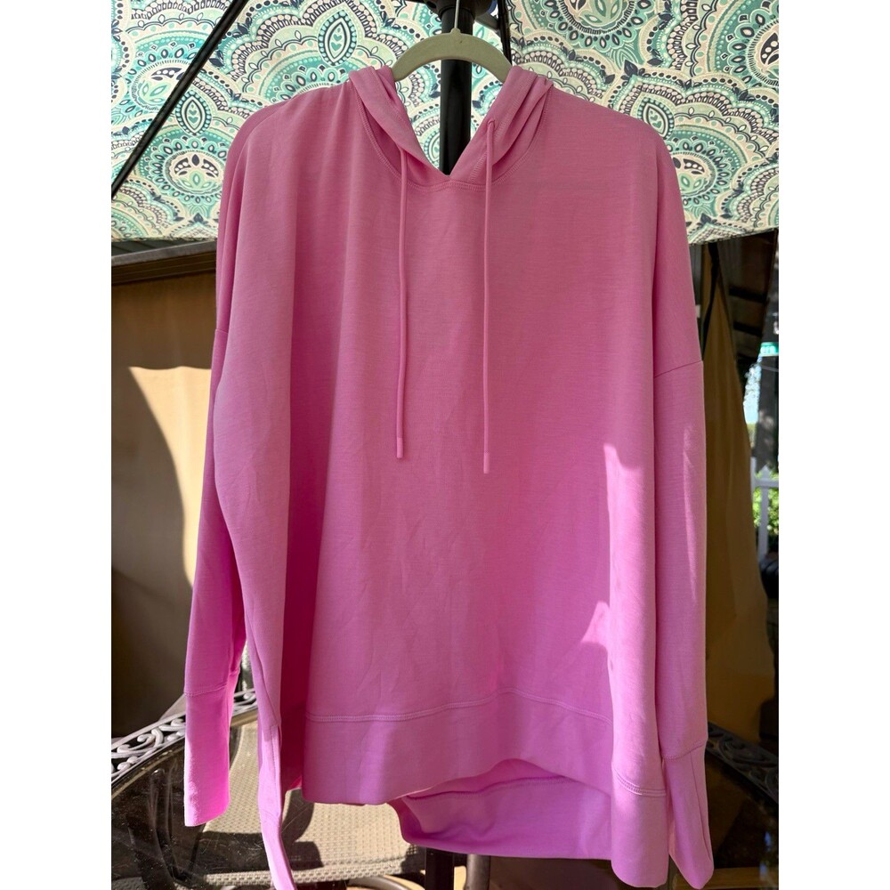 Belle by Kim Gravel Women’s 2X Pink Solid Pullover Hoodie Drawstring Modal Blend